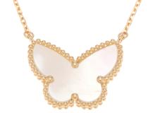 Van Cleef & Arpels　ヴァン クリーフ&アーペル　ラッキーアルハンブラ　ネックレス　K18 ゴールド　白蝶貝　6.4g　【432】2147100445312