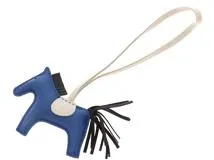 HERMES エルメス ロデオチャームPM ブルーフランス ノワール クレ