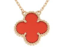 Van Cleef & Arpels ヴァンクリーフ＆アーペル ネックレス ヴィンテージアルハンブラネックレス カーネリアン YG CA 5.1g【434】