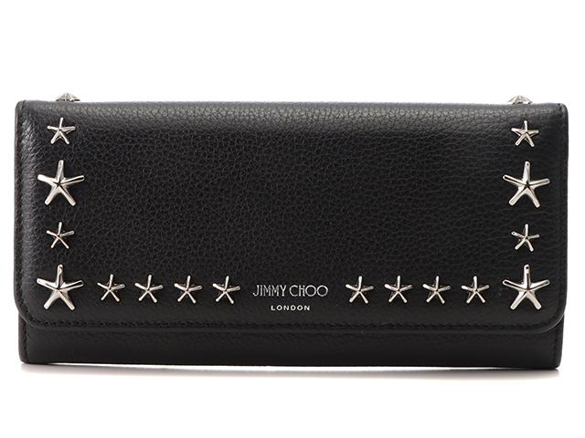 JIMMY CHOO ジミーチュウ 二つ折り長財布 NINO スタースタッズ