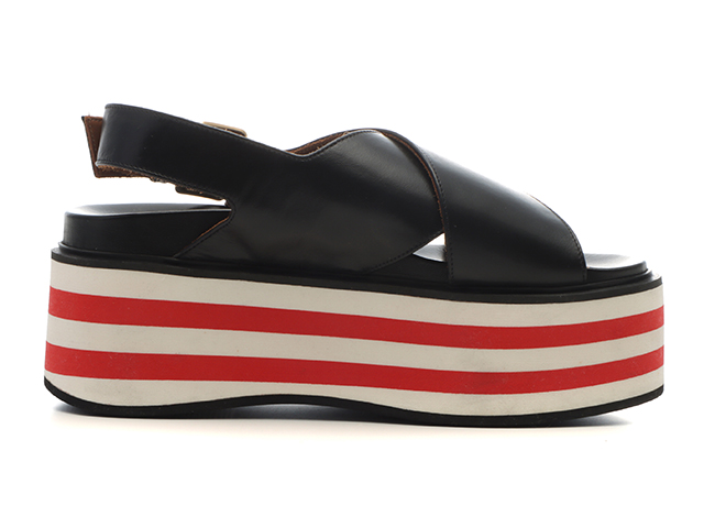 MARNI マルニ サンダル レディース37 ブラック レザー