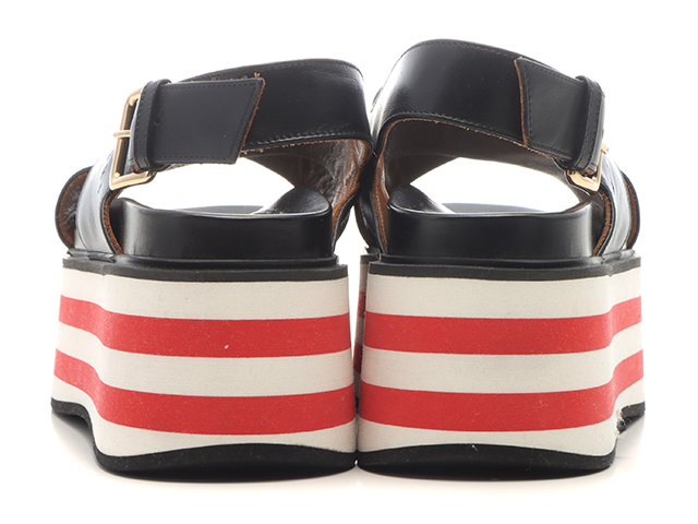 MARNI マルニ サンダル レディース37 ブラック レザー