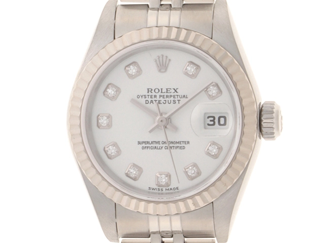 Aランク ロレックス デイトジャスト 68243 ホワイトローマン K18YG ステンレス 自動巻き ROLEX 腕時計 レディース