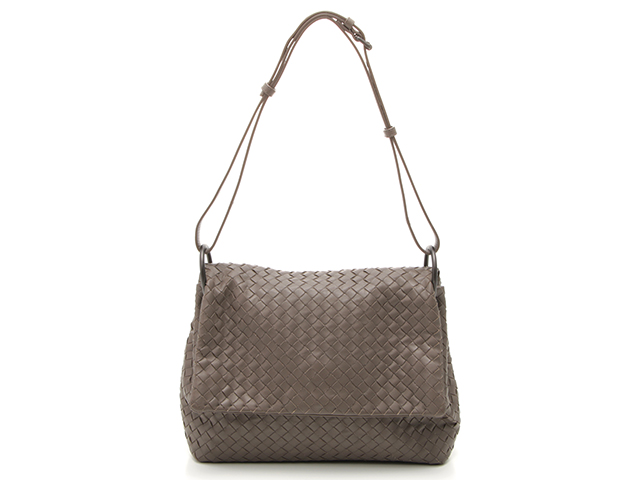 極美品】 BOTTEGA ボッテガ サッチェル イントレチャート グレージュ BOTTEGAVENETAボッテガヴェネタ ショルダーバッグ グレー