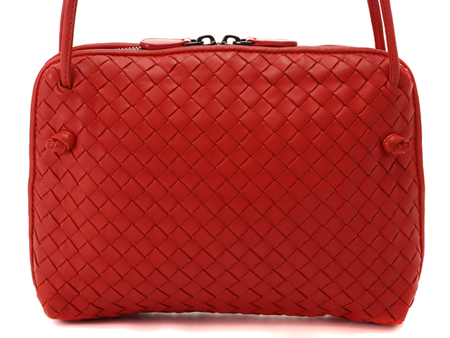 BOTTEGA VENETA ボッテガ ヴェネタ ノディーニ イントレチャート ショルダーバッグ レッド レザー【436】2147100454369  の購入なら「質」の大黒屋（公式）