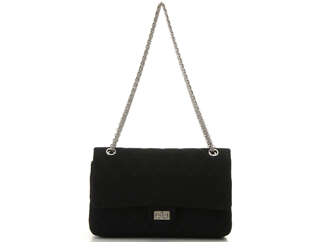 CHANEL シャネル2.55マトラッセWフラップチェーンショルダー ブラック