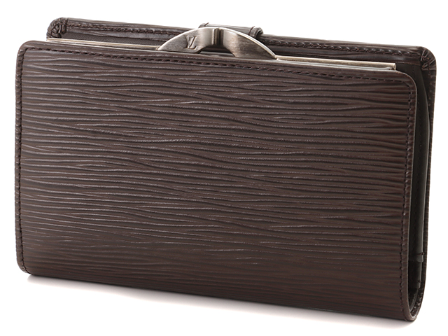 LOUIS VUITTON◇ポルト・モネ・ビエヴィエノワ_エピ_BLK/レザー/BRW