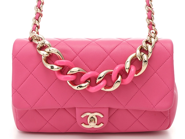 CHANEL シャネル　マトラッセ23 チェーンショルダー ピンク/GP ラムスキン　433