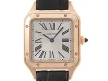Cartier カルティエ レディース クオーツ サントス･デュモンSM WGSA0022 シルバー文字盤 K18PG/アリゲーター【472】HK