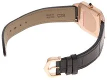 Cartier カルティエ レディース クオーツ サントス･デュモンSM WGSA0022 シルバー文字盤 K18PG/アリゲーター【472】HK