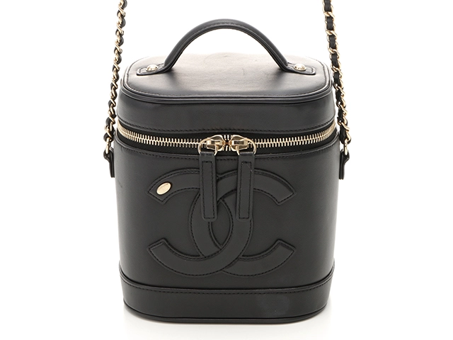 CHANEL シャネル 2WAY 縦型 チェーン バニティバッグ ショルダーバッグ ブラック GP ゴールド金具 カーフ  2147100463774【200】 の購入なら「質」の大黒屋（公式）