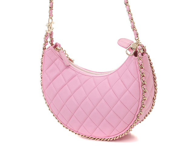 CHANEL シャネル マトラッセ スモールホーボーバッグ AS3917 ピンク/GP  