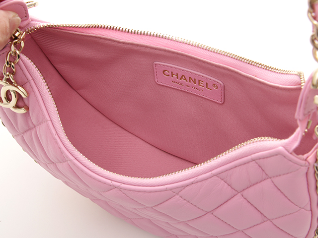 CHANEL シャネル マトラッセ スモールホーボーバッグ AS3917 ピンク/GP  