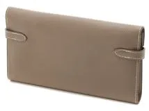 HERMES エルメス 長財布 ケリーウォレット エトゥープ/SV金具 【472 