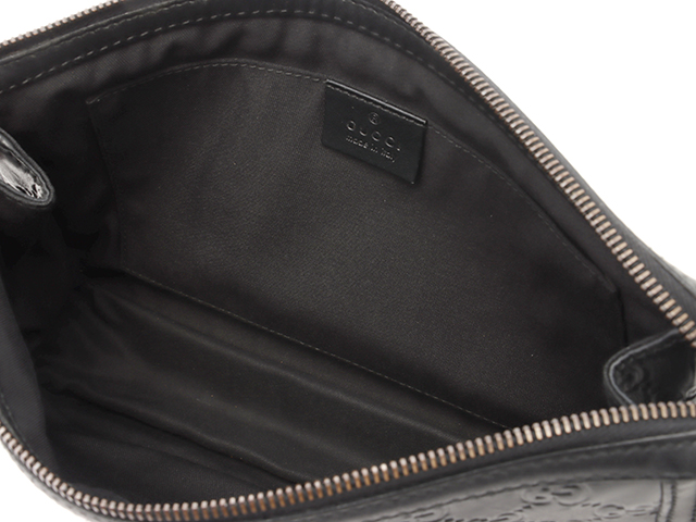 GUCCI グッチ グッチシマ セカンドバッグ 152600 ブラック レザー【433