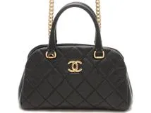 CHANEL シャネル ボーリングバッグミニ キャビアスキン ブラック/GP金具【431】 の購入なら「質」の大黒屋（公式）