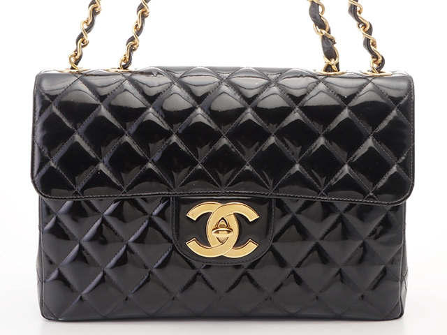 CHANEL シャネル デカマトラッセ チェーンショルダー ブラック/ GP 