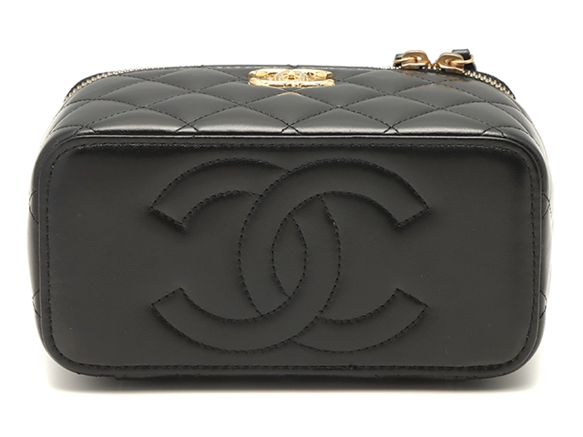 CHANEL　シャネル　マトラッセ チェーンバニティ　ブラック/GP ラムスキン　AP3104 B09785 9430　2147100476606　【437】