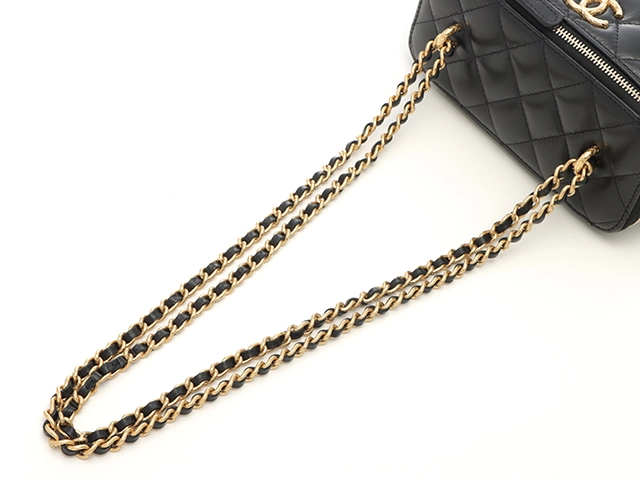 CHANEL　シャネル　マトラッセ チェーンバニティ　ブラック/GP ラムスキン　AP3104 B09785 9430　2147100476606　【437】