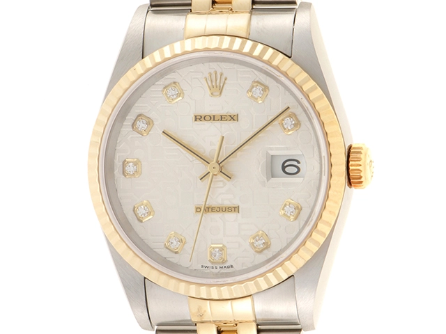 ロレックス デイトジャスト 16233 SSxYG 自動巻 X番【中古】 ROLEX