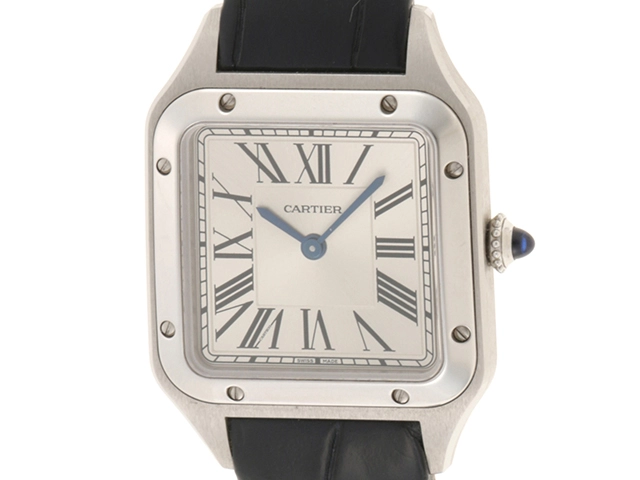 Cartier カルティエ サントス デュモンＳＭ WSSA0023 SS/革 シルバー