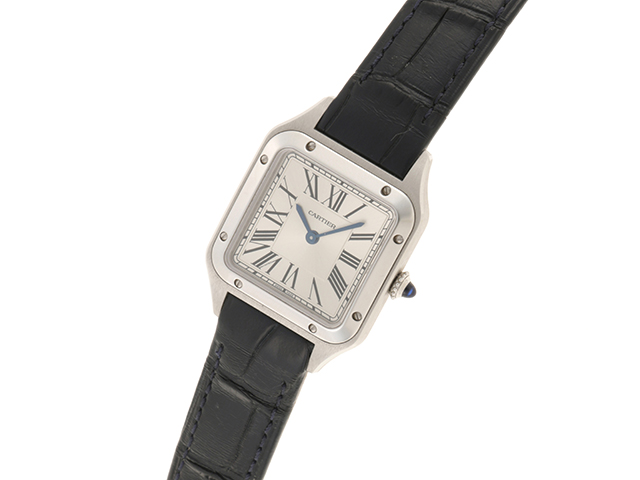 Cartier カルティエ サントス デュモンＳＭ WSSA0023 SS/革 シルバー