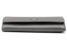 PRADA プラダ サフィアーノ ZIP長財布 グレー レザー 1MH132