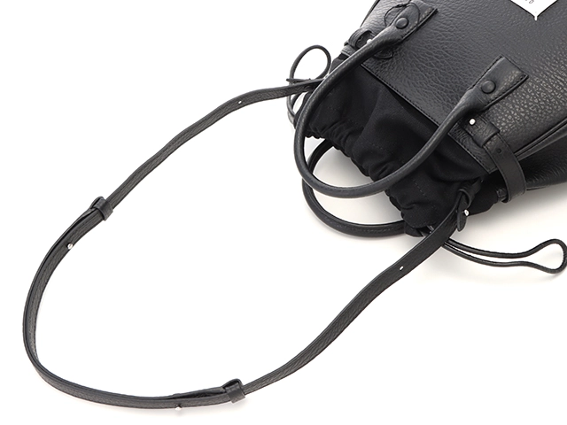 MAISON MARGIELA メゾン・マルジェラ 5AC スモール ドローストリング2WAYバッグ ブラック カーフ/キャンバス【432】2147100482638