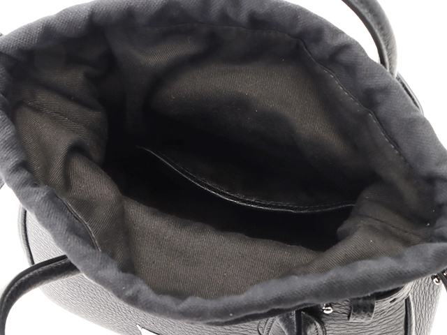 MAISON MARGIELA メゾン・マルジェラ 5AC スモール ドローストリング2WAYバッグ ブラック カーフ/キャンバス【432】2147100482638