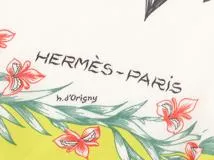 HERMES　エルメス　カレ65　H.d'Origny　イエロー／ホワイト／マルチ　シルク【430】2147100483482