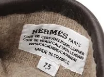 HERMES 　エルメス　手袋 ブラック/ブラウン サイズ7.5　【472】KS
