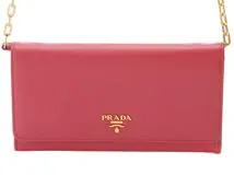 PRADA プラダ チェーンウォレット ホットピンク サフィアーノ 1M1440【430】2147100488012 の購入なら「質」の大黒屋（公式）