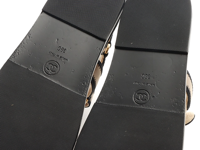 CHANEL　シャネル　サンダル　レディース36　ベージュ　ファブリック/レザー　G32676　2147100490640　【432】