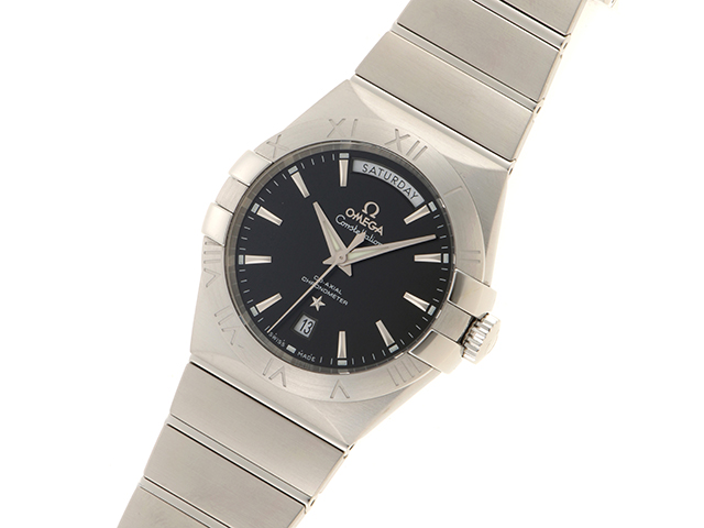 OMEGA オメガ メンズ時計 コンステレーション デイデイト SS ブラック
