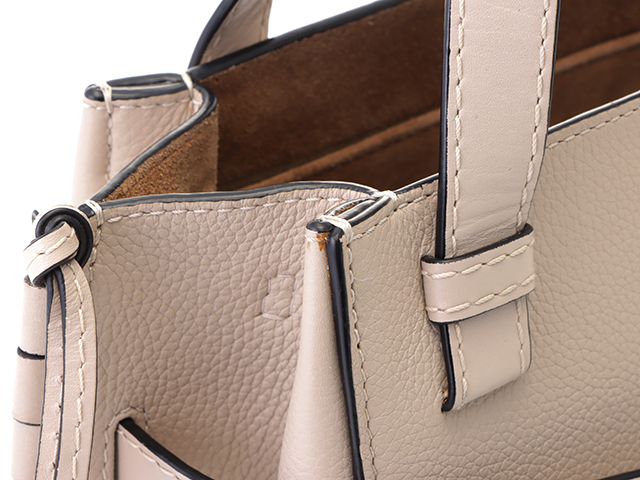 LOEWE ロエベ ゲートトップハンドル ミニ グレー レザー 321.12