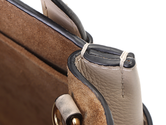 LOEWE ロエベ ゲートトップハンドル ミニ グレー レザー 321.12