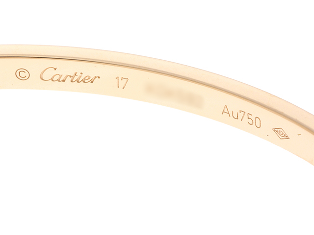 カルティエ 18Kイエローゴールド ラブブレスレット 17 B6047518 LOVE（Cartier） 新品同様 カルティエ LOVE ラブ ブレスレット