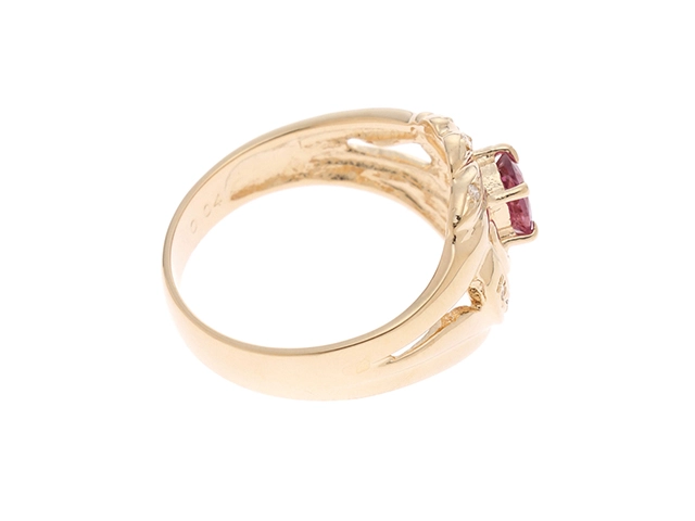 JEWELRY　ジュエリー　 リング　　K18イエローゴールド　　ピンクサファイア/ダイヤモンド0.04 　　3.6g　　#11　　2147100502985【472】H