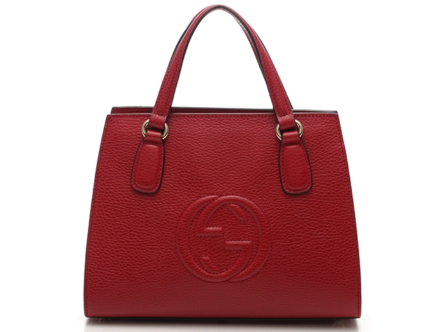 GUCCI グッチ インターロッキングG 2WAY ハンドバッグ ショルダーバッグ レッド レザー  607722 アウトレット【473】