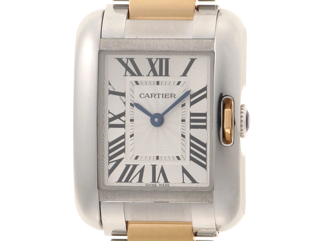 Cartier カルティエ タンクアングレーズＳＭ W5310036 PG/SS クオーツ レディース シルバー【430】2147100504040