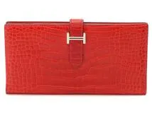 HERMES エルメス　小物　財布　ベアンスプレ　ブレイズ・SV金具　アリゲーター　□P　2012年頃製造【472】HA