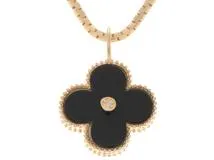 JEWELRY　ジュエリー　ネックレス　K18　オニキス　ダイヤモンド0.005ct　約6.4g　2147100506679【207】