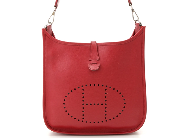 HERMES  エルメス　ショルダーバッグ　エヴリンⅢPM　ルージュガランス・SV金具　ヴォーエプソン　□L刻印・2008年頃製造【472】HA
