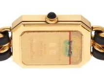 CHANEL シャネル 腕時計 プルミエールL H0001 ゴールドメッキ/革 ブラック文字盤 Lサイズ クオーツ【472】SJ