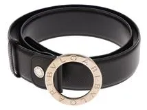 BVLGARI ブルガリ 　小物　ベルト　ブラック　カーフスキン　90cm【472】HA