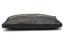 GUCCI　グッチ　ロゴプリント　ポートフォリオクラッチバッグ　ブラック　レザー　500984　【436】2147100508864