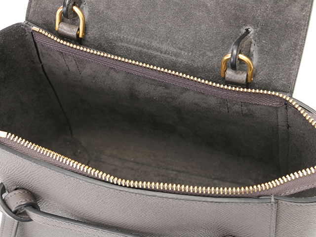 CELINE セリーヌ ベルトバッグ ナノ グレー カーフ 2WAY バッグ