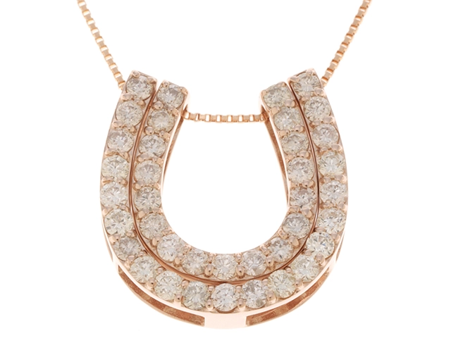 JEWELRY　ジュエリー　ネックレス　K18ピンクゴールド　ダイヤモンド0.43ct/0.57ct　約5.2g　2147100510492【207】