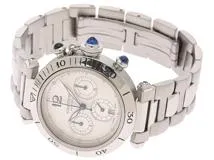 Cartier カルティエ パシャ クロノグラフ W31030H3 シルバー文字盤 ステンレス メンズ オートマチック 【472】HK