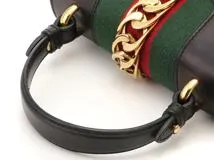 GUCCI グッチ　シルヴィ　トップハンドルミニ　2wayバッグ　ブラック　レザー　433